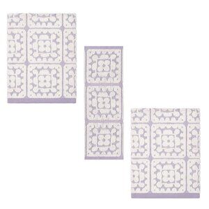 new 2 BATH + 1 HAND Wild Sage 100% Cotton Towels - White Pattern/ Lavender color